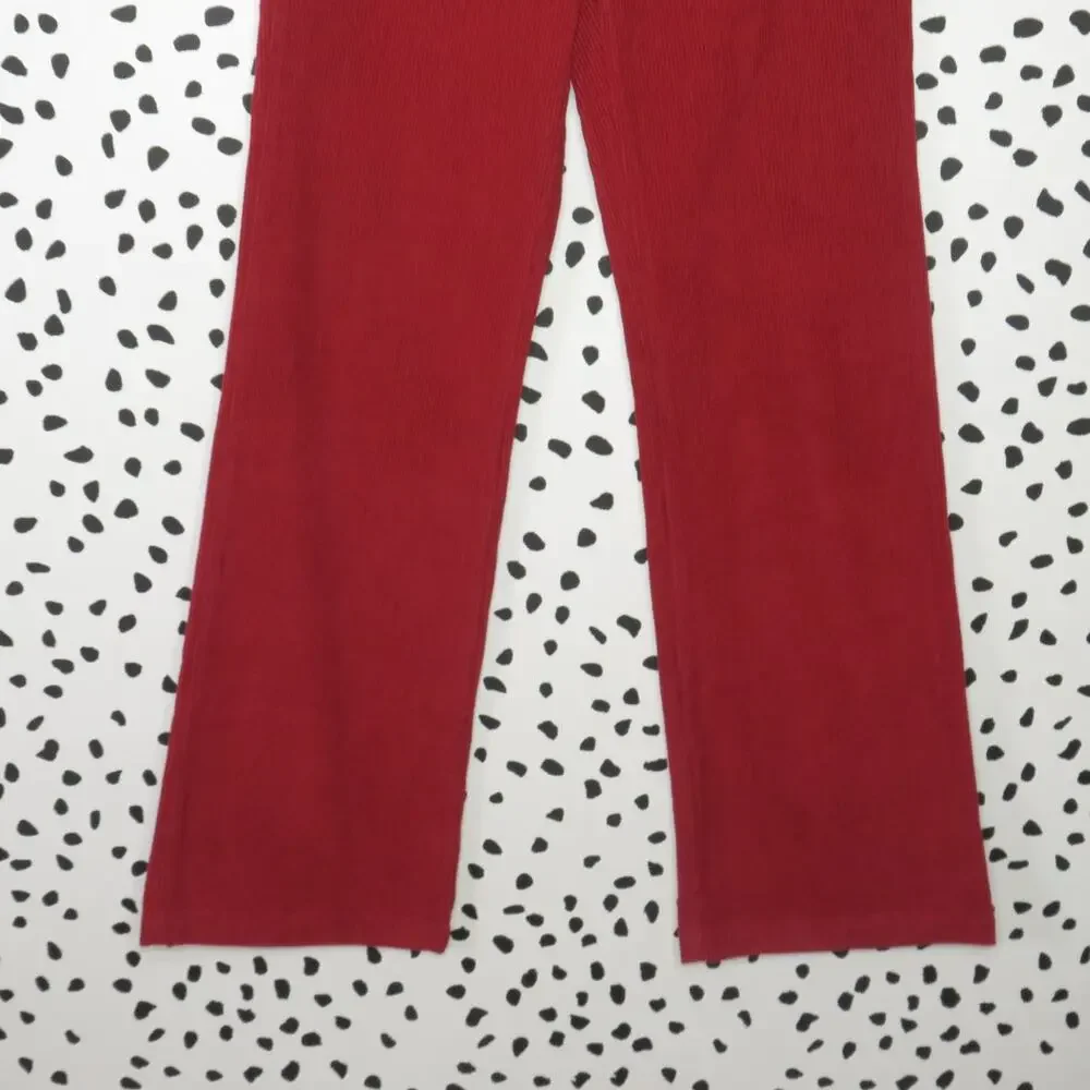Reformation Red Dillon High Rise Wide Leg Corduroy Pants - Picture 4 of 10